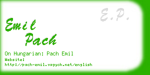 emil pach business card